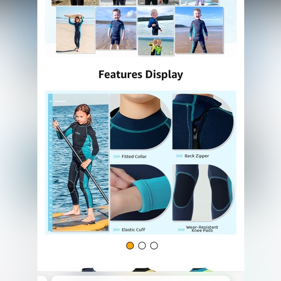 Vofiw Kids 3mm Neoprene Wet Suit with back zipper - Picture 5 of 5